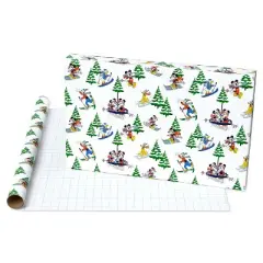 American Greetings 25 sq ft Mickey & Friends White Kraft Gift Wrap