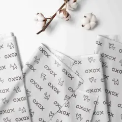 Bacati - Love  Gray 3 pc Toddler Bed Sheet Set