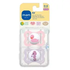 MAM Mini Air Pacifier 0-6 Months - 2ct Pink