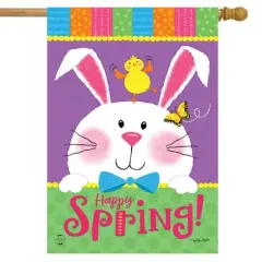 Happy Spring Rabbit House Flag 28" x 40" Briarwood Lane