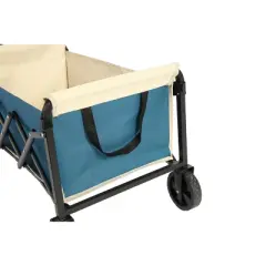 Lightweight Portable Heavy Duty Folding Beach Wagons with Wheels - Outdoor Utility Carts Blue