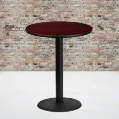 Flash Furniture 36'' Round Laminate Table Top with 24'' Round Bar Height Table Base