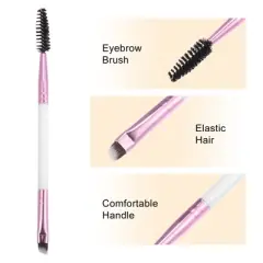 Unique Bargains Soft Double Heat Angled Eyebrow Brush Eyelash Extension Brush for Women Eye Makeup