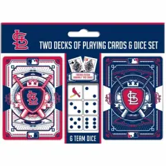MasterPieces Officially Licensed MLB St. Louis Cardinals 2-Pack Playing cards & Dice set for Adults