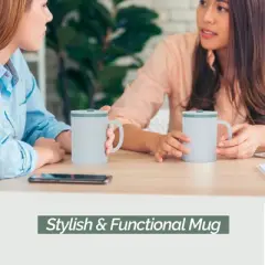 Copco Desk Mug 16 oz - Durable BPA-Free, Double-Wall Insulation for Hot & Cold Drinks, Microwave & Dishwasher Safe - (Grey)