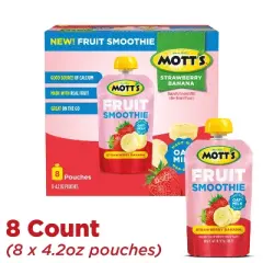 Mott's Fruit Smoothie Strawberry Banana Pouches - 33.6oz/8ct