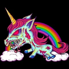 Men's Design By Humans Zombie Rainbow Unicorn By Dzuu Tank Top