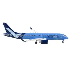 Airbus A220-300 Commercial Aircraft "Breeze Airways" Blue with White Wings 1/400 Diecast Model Airplane by GeminiJets