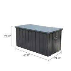 DSVIMOY 120GAL Outdoor Storage Deck Box with 4 Wheels, Large Patio Storage Bin for Outside Cushions, Black, 49.41"*24.69"*27.56"