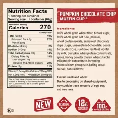 Kodiak Cakes Protein-Packed Pumpkin Dark Chocolate Muffin Power Cup - 2.36oz