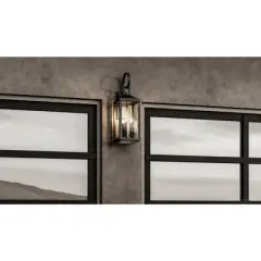 Urban Ambiance Luxury Transitional Outdoor Wall Sconce 30.625''H x 9.5''W,  Midnight Black Finish,  Calderdale Collection, UHP1404