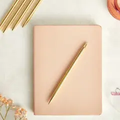 Juvale 12 Pack Retractable Gold Ballpoint Pens Bulk Set for Office Supplies, Black Ink (6.4 in)