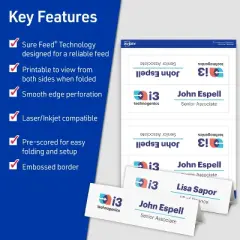 Avery Tent Cards, 2.5" x 8.5", Embossed Border, 200 Cards (25305)