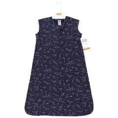 Hudson Baby Cotton Sleeveless Wearable Sleeping Bag, Sack, Blanket, Navy Constellation