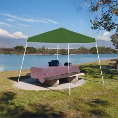 Z-Shade 10 x 10 Foot Angled Leg Instant Shade Outdoor Canopy Tent Portable Gazebo Shelter for Camping or Backyard Grilling, Green