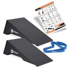 Lifepro Squat Wedge Set with Included Resistance Band - Use as Slant Board for Calf Stretching, Squat Wedge Block, & Slant Board for Squats - Large