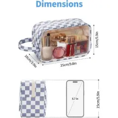 Narwey Clear Toiletry Bags for Traveling Women Men, Clear Travel Bags for Toiletries Makeup Bag Cosmetic Bag with Zipper