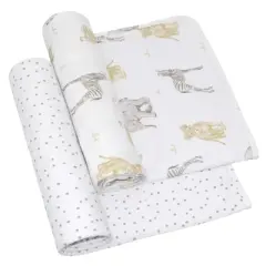 Living Textiles|2PK Jersey Swaddle - Savanna Babies