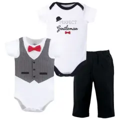 Little Treasure Baby Boy Cotton Bodysuit and Pant Set, Gentleman