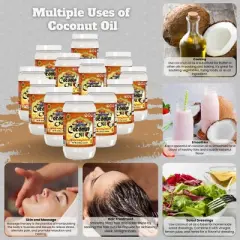 Coconut Oil (100% Pure Natural Coconut Oil) Cold Pressed - 15 fl oz (444ml) Pack of 12 - Rani Brand Authentic Indian Products