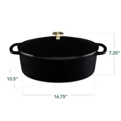 Best Choice Products Oval 7.5 Quart Cast-Iron Dutch Oven, Heavy-Duty w/ Enamel, Side Handles
