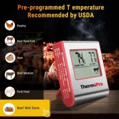 ThermoPro TP16W Digital Meat Cooking Smoker Kitchen Grill BBQ Thermometer with Large LCD Display
