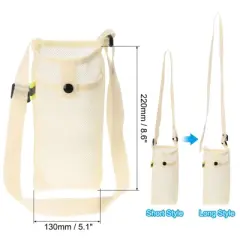 Unique Bargains Mesh Portable Adjustable Strap Water Bottle Bag for Sports