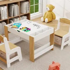 Children Game Table, Learning Table Compatible With Building Blocks, Children Activity Table With 2 In 1 Tabletop, Game Furniture For Playing Drawing