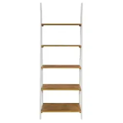 72.25" Medford Ladder Bookshelf Distressed White - OSP Home Furnishings