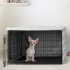 Sweet Jojo Designs Dog Crate Kennel Cover 24in. Boho Hatch White and Black