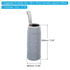 Unique Bargains Neoprene Insulated Water Bottle Sleeves with Finger Strap 2.56"x7.09" 4 Pcs Black Navy Blue Green Gray