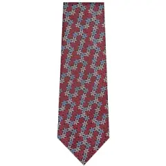 TheDapperTie Men's Burgundy, White And Blue Floral Necktie with Hanky