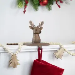 Northlight Set of 2 Brown Reindeer Head Christmas Stocking Holders 5.75"