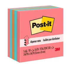 Post-it Pop-up Notes, 3" x 3", Neon, 100 Sheets/Pad, 5 Pads/Pack, 2 Packs