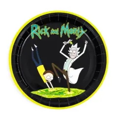 Silver Buffalo Rick and Morty Portal 60-Piece Party Tableware Set | Cups, Plates, Napkins