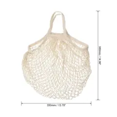 Unique Bargains Cotton Mesh Reusable Washable Grocery Bags 1 Pcs 15x13.8"