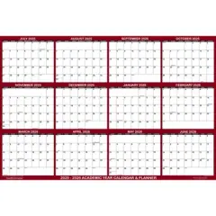 SwiftGlimpse 32"x48" 2025 Wall Calendar Maroon