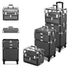 Byootique 2in1 Nail Polish Organizer Rolling Makeup Train Case