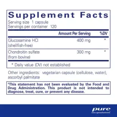 Pure Encapsulations Glucosamine HCl Chondroitin - Hypoallergenic Dual-Strength Support for Healthy Joint Motility and Function - 120 Capsules