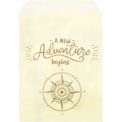 Sparkle and Bash 100 Pack A New Adventure Begins Paper Treat Bags, Baby Shower Party Favors Bags for Cookie Goodie Gifts, 5 x 7.5 in