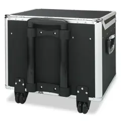 Vaultz Locking Mobile File Chest, Letter/Legal Files, 17.5" x 15.5" x 14.5", Black/Chrome