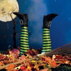 Fun Express Upside Down Witch&rsquo;s Legs Yard Stakes Halloween Decoration- Set of 2