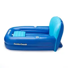 Swimline 15181SF Solstice 64 Inch Inflatable Cooler Couch Pool Float, Lake Raft Lounger with 2 Cupholders and Onboard Ice Cooler, Blue