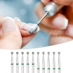 Unique Bargains Emery Nail Drill Bits Set for Acrylic Nails 3/32 Inch Nail Art Tools 44.3mm Length Green 10 Pcs