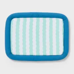 Cooling Mat Bolster Dog and Cat Bed - Sun Squad&trade; Blue/Green/White