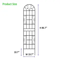 MOEPISY 2 Pack Metal Garden Trellis 86.7 inch x 19.7 inch Rustproof Trellis Black