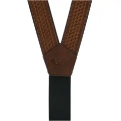 Nocona Belt Co Men's Leather Braided Suspenders with Buckle Ends