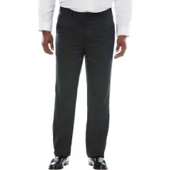 KS Signature by KingSize Men's Big & Tall  No Hassle Classic Fit Expandable Waist Plain Front Dress Pants