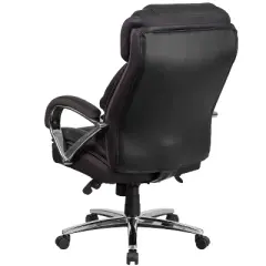Flash Furniture HERCULES Series Big & Tall 500 lb. Rated Black LeatherSoft Executive Swivel Ergonomic Office Chair with Chrome Base and Arms