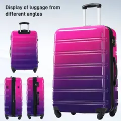 FONTOI 20"&24"&28" Luggage Sets 3 Pieces, Expandable Luggages with Spinner Wheels, Gradient Color Travel luggage Sets, Purple, 11.6"*28.5"*17.9"